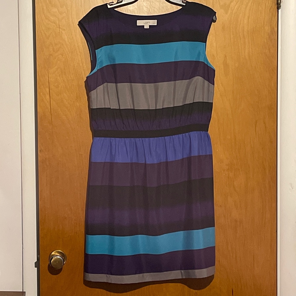 LOFT sleeveless striped dress